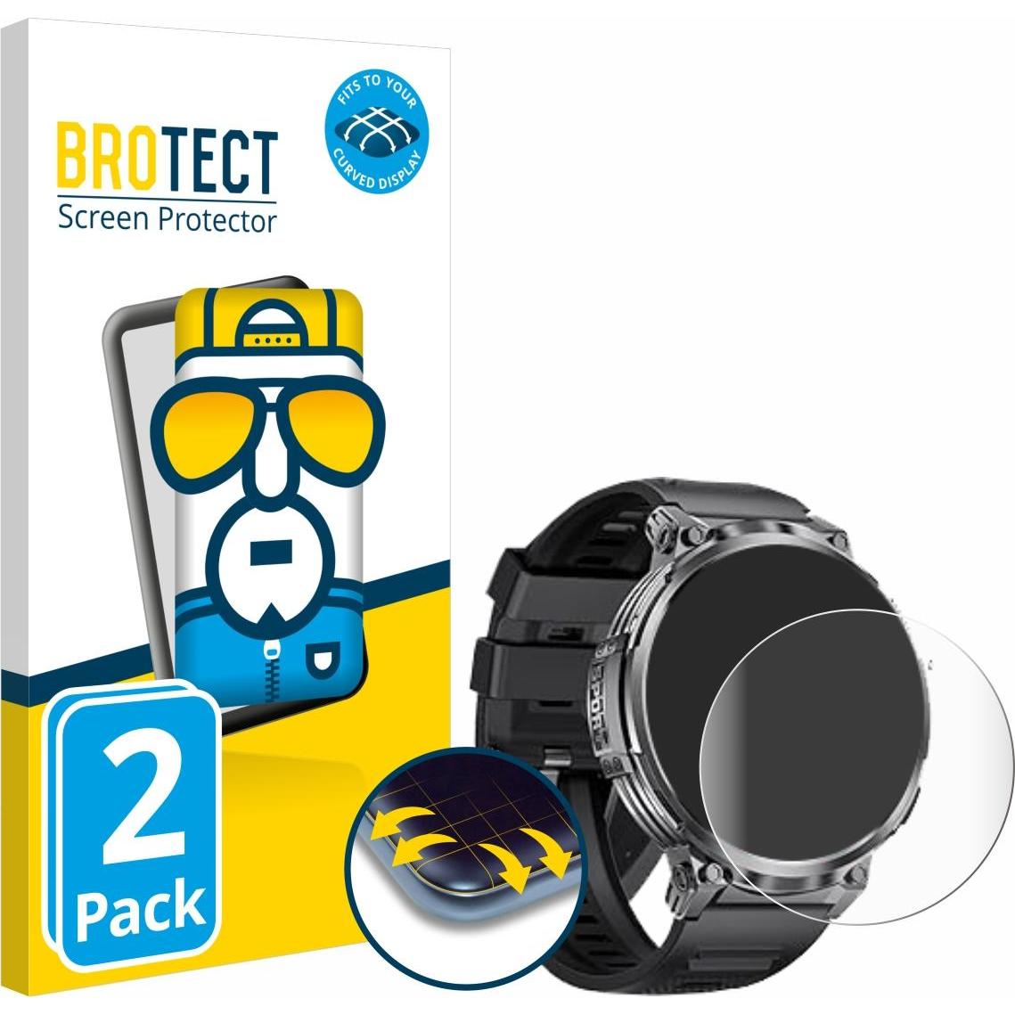 BROTECT Fullscreen Schutzfolie Displayschutz Folie Klar Transparent, Smartwatch Schutzfolie, Transparent