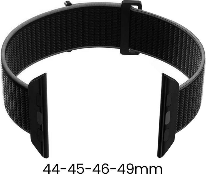 Immagine prodotto Puro Nylon Sport - Pasek per Apple Watch 42/44/45/49 mm (Czarny) (45 mm, 44 mm, 42 mm, 49 mm, Nylon)