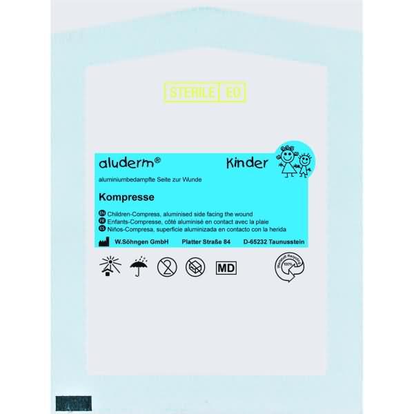 Thumbnail - Söhngen, Verbandsmaterial, aluderm Kinder Kompresse 8x6cm, Einzeln, steril verpackt