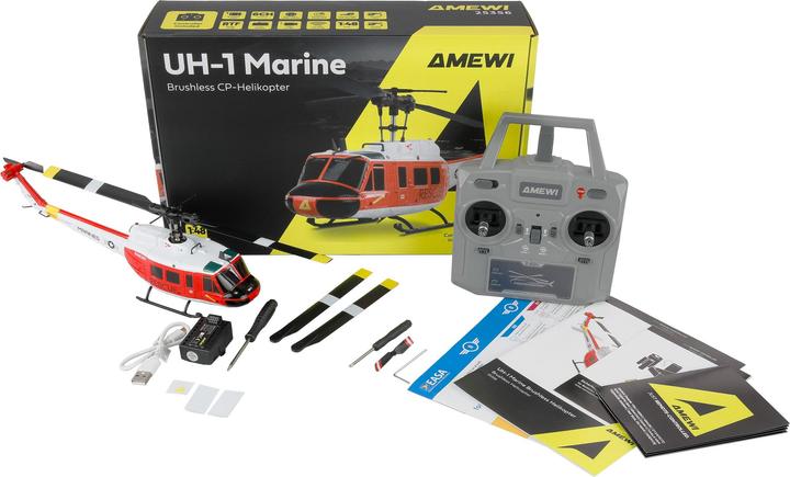 Actual product image Amewi UH-1 Marine 6-channel 6G/3D