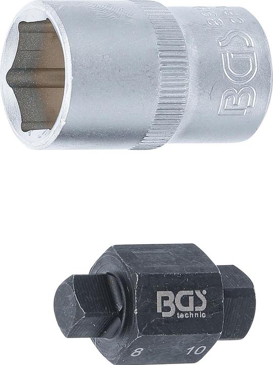 Actual product image BGS Oil Drain Plug Socket 4-pt. 8 mm / 10 mm