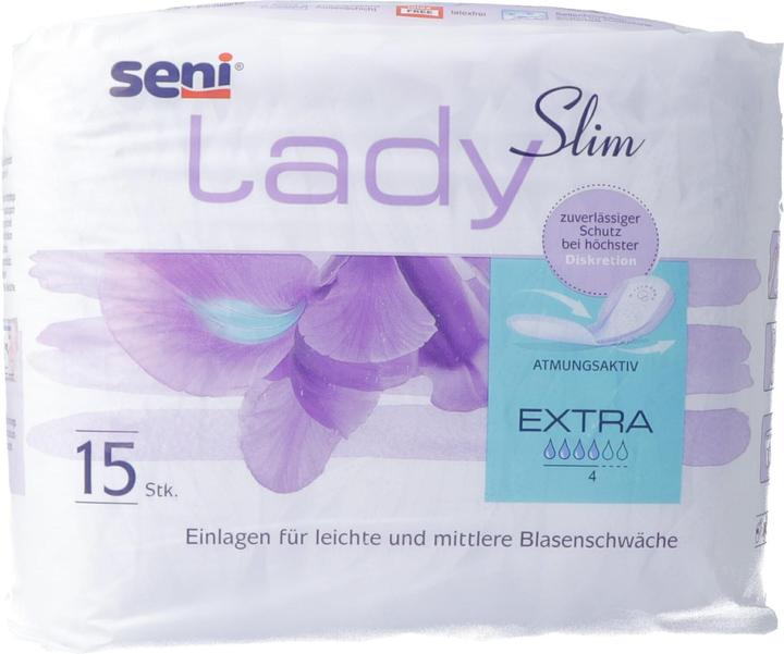 Actual product image Seni Lady Slim Extra Einlage atmungsaktive anatomische 14x29.5cm 4 Tropfen (15 x)
