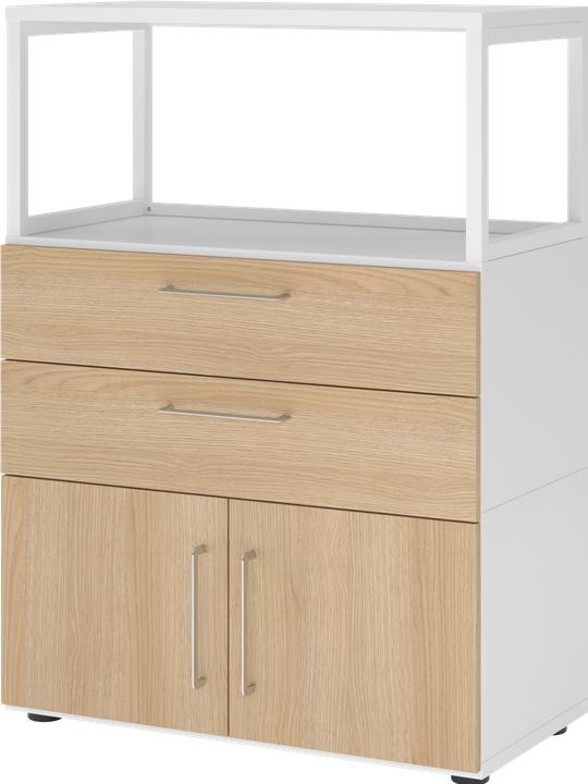 Image du produit Hammerbacher Armoire à étagères FlexWall, VFW38K1RG/W/E/BS blanc, chêne 2 étagères 80,0 x 40,0 x 109,8 cm (80 x 40 x 109.80 cm)