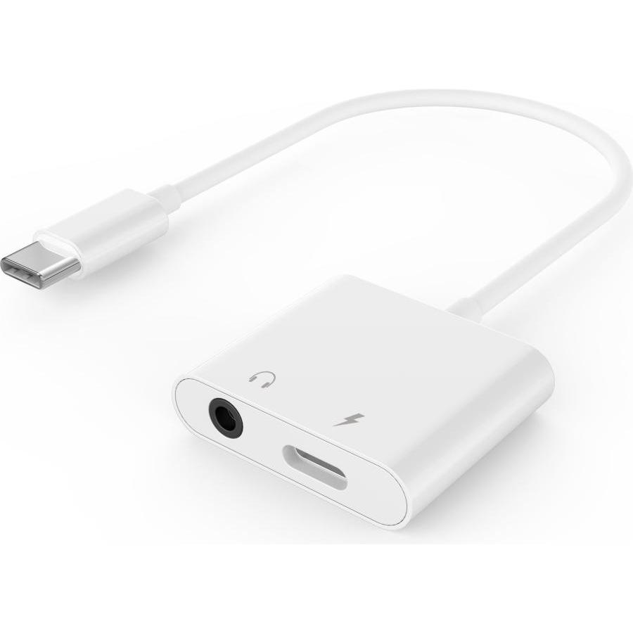 Gembird Adattatore CableXpert USB-C vers Jack 3,5mm + USB-C M/F (Blanc) (0.10 m, Connettore da 3,5 mm (AUX)), Cavo audio