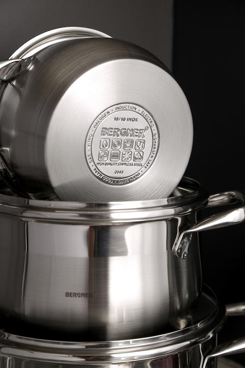 Actual product image Bergner Puodų rinkinys Gourmet 8 dalys (BG-6523) (Pot, Stainless steel)