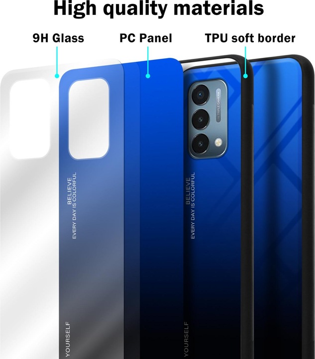 Productafbeelding Cadorabo TPU 2 Kleuren Glazen Hoesje (OnePlus Noord N200 5G)