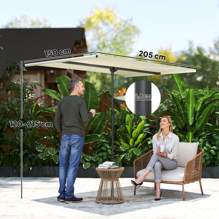 Image du produit Outsunny Sonnenschirm Aluminium, Polyester Beige (1.50 m)
