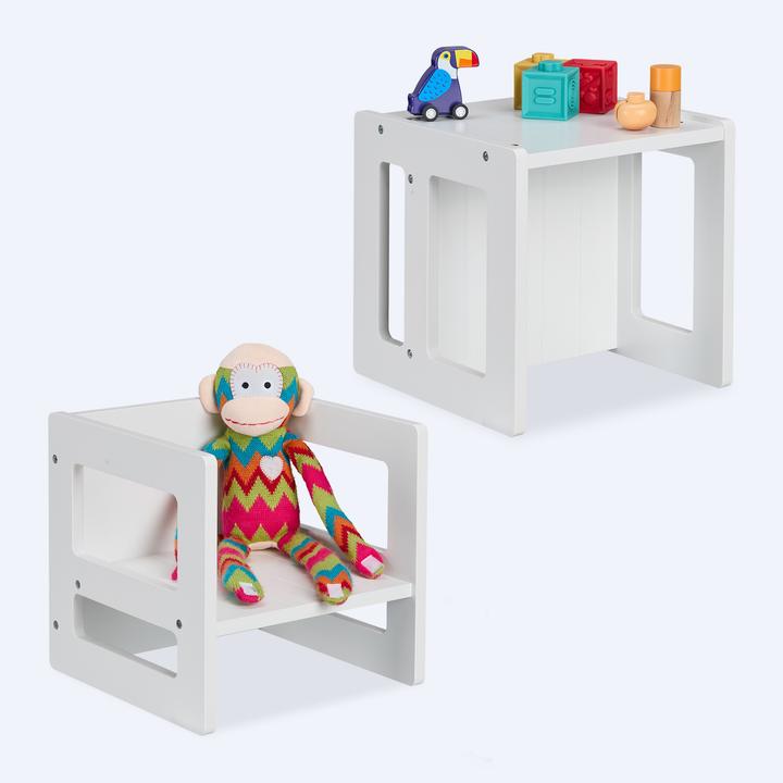 Produktbild Relaxdays Wendbarer Sitzhocker für Kinder 2er Set (Kinderhocker)