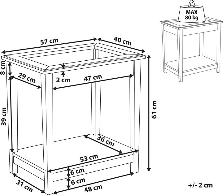 Produktbild Beliani Attu (57 x 60 x 40 cm)