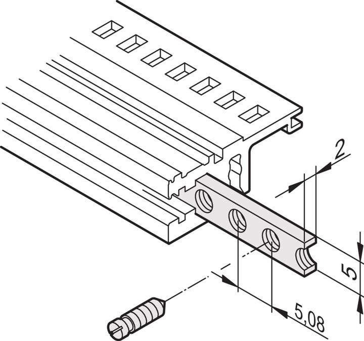 Actual product image Schroff Threaded strip - THREAD STRIP 84TE M2.5