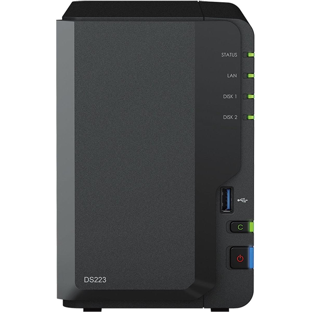 Synology DS223 (2 x 6 TB), NAS, Schwarz