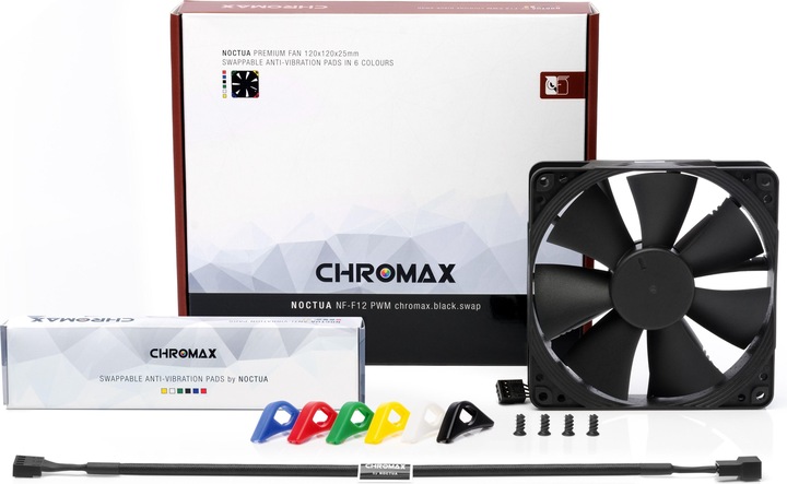 Produktbild Noctua NF-F12 PWM chromax.black.swap (120 mm, 1 x)
