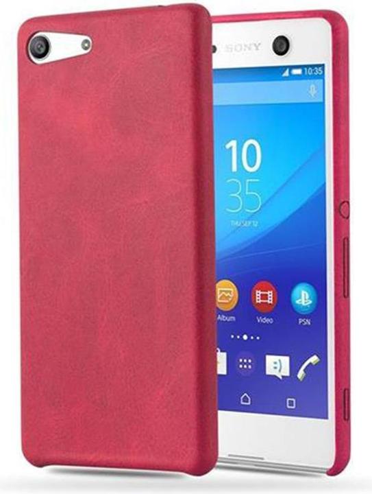 Actual product image Cadorabo Hard cover faux leather with texture (Sony Xperia M5)