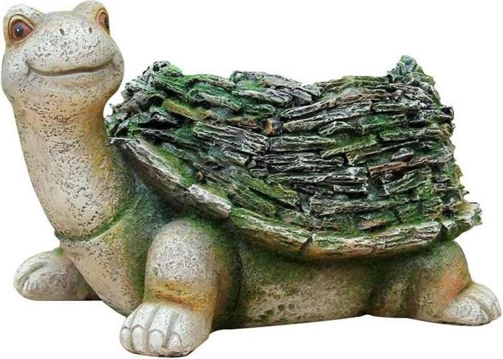 Garden Center Statue "Turtle" NF36140, 29.7 cm x 21.2 cm x 18.7 cm, green