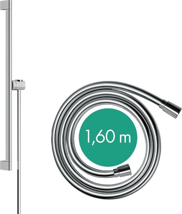Productafbeelding hansgrohe Unica douchestang S Puro 65 cm, Easy Slide douchekophouder, Isiflex doucheslang 160 cm