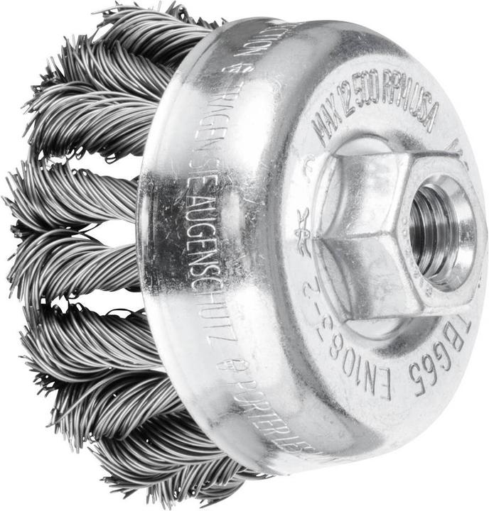 Actual product image Pferd COMBITWIST cup brush knotted TBG Ø 65mm M14 steel wire-Ø 0.50 for angles (P50)