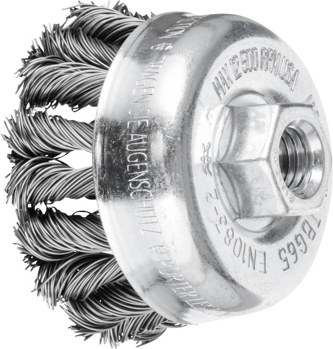 Actual product image Pferd COMBITWIST cup brush knotted TBG Ø 65mm M14 steel wire-Ø 0.50 for angles (P50)