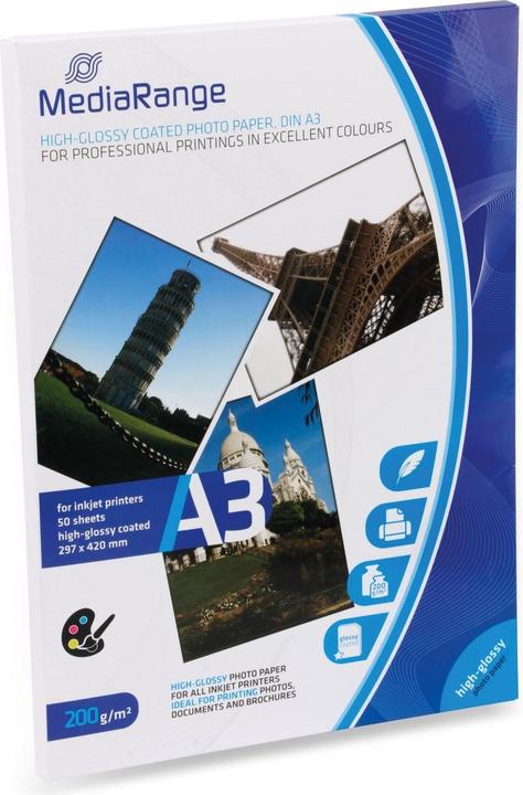 Actual product image MediaRange High gloss (200 g/m², A3, 50 pcs.)