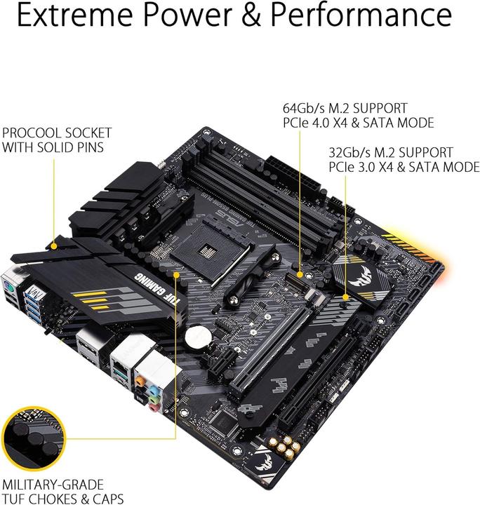 Image du produit ASUS TUF GAMING B550M-PLUS (AM4, AMD B550, mATX)