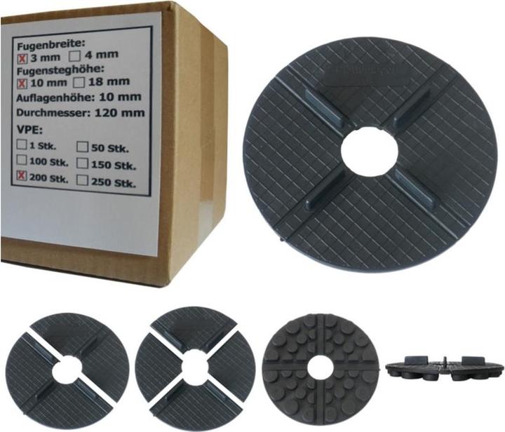 Image du produit Sanpro Palier plat en caoutchouc - palier de dalle 3 mm de joint / 10 mm de hauteur, quantité 200 pièces