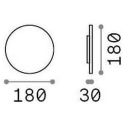 Thumbnail - Ideal lux, Gartenbeleuchtung, PUNTO LED Wandleuchte 9W ⌀180mm Anthrazit IP54 warmweiss 313511 (1050 lm, IP54)