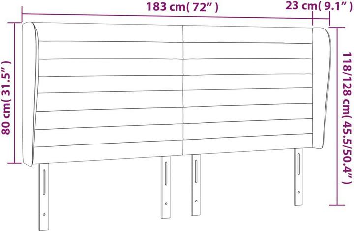 Image du produit vidaXL Kopfteil (183 x 23 x 128 cm)