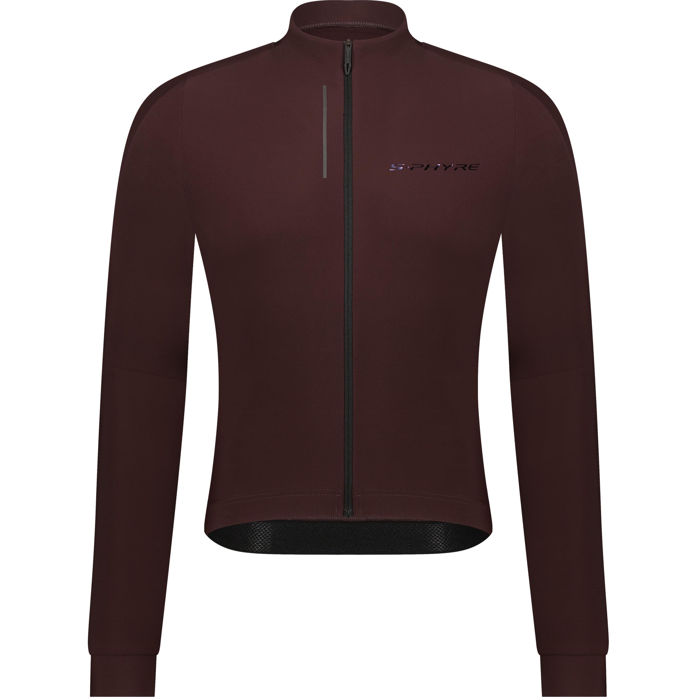 Shimano, Herren, Velotrikot, S-Phyre Long Sleeve Thermal Jersey Smoky Topaz M (M), Braun, Rot, M