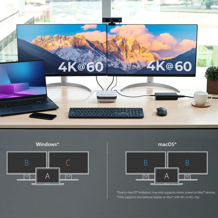 Actual product image j5Create JCDS337 USB-C® Dual 4K Speakerphone Dock Pro, Black, Wired, USB 3.2 Gen 2 (3.1 Gen 2) Type- (USB-C)