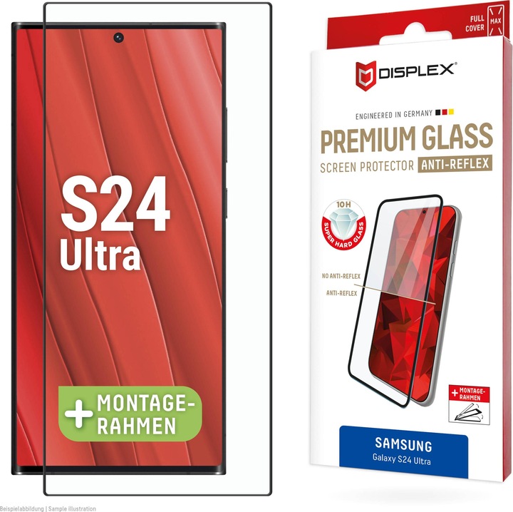 Actual product image Displex Premium Glass, Full Cover Anti-Reflex Panzerglas (1 Piece, Samsung Galaxy S24 Ultra)