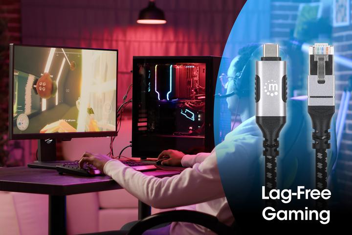 Produktbild Manhattan USB-C auf Gigabit Ethernet-Netzwerkkabel, 2 m (2 m, USB 3.0)