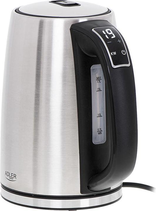 Produktbild Adler AD 1340 Electric, 2200 W, 1.7 L, Stainless steel, 360 ° rotational base, Inox (1.70 l)