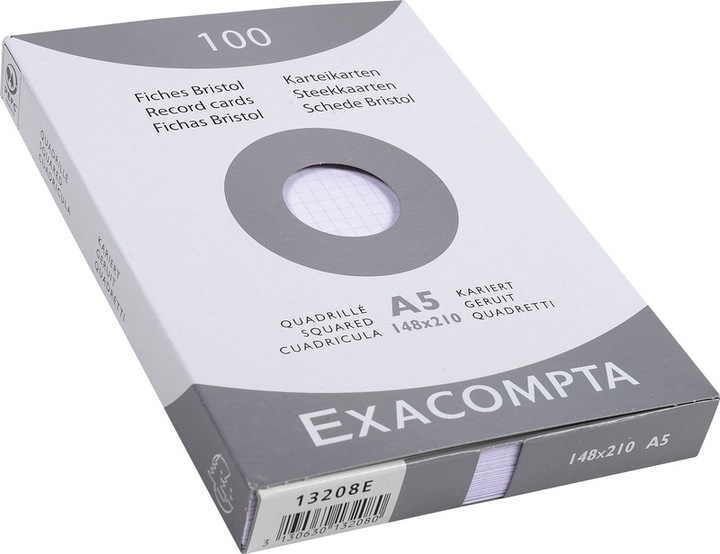Immagine prodotto Exacompta Schede di indicizzazione A5 (A4, 205 g/m², 100 x)