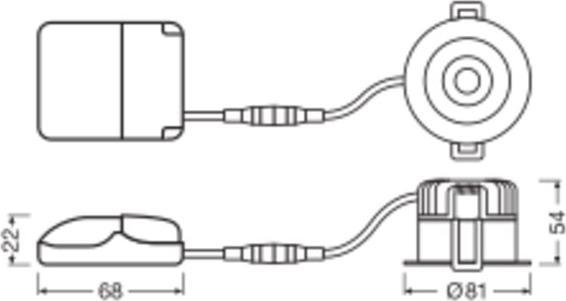 Actual product image Ledvance LED SPOT DARKLIGHT Recessed luminaire 8W 3000K IP44 dimmable 90Ra 4099854000164 (640 lm)
