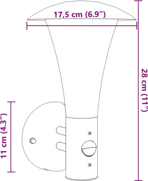 Image du produit vidaXL Aussenwandleuchte (E27, IP44)