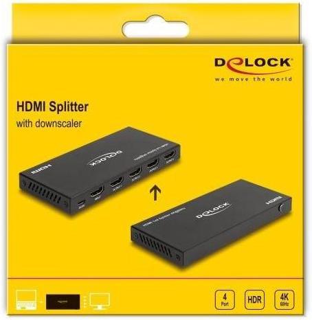 Produktbild Delock HDMI Splitter 1 x HDMI in zu 4 x HDMI out 4K 60 Hz mi