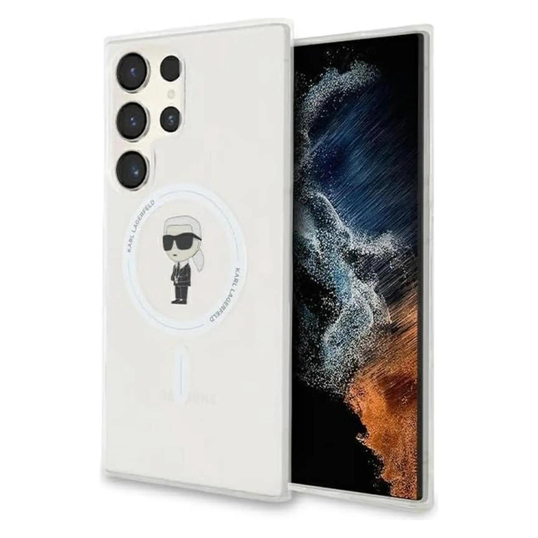 Karl Lagerfeld Klhmlhfcknot S928 Transparent Hardcase Iml Ikonik MagSafe (Samsung Galaxy S24 Ultra), Smartphone Hülle, Transparent