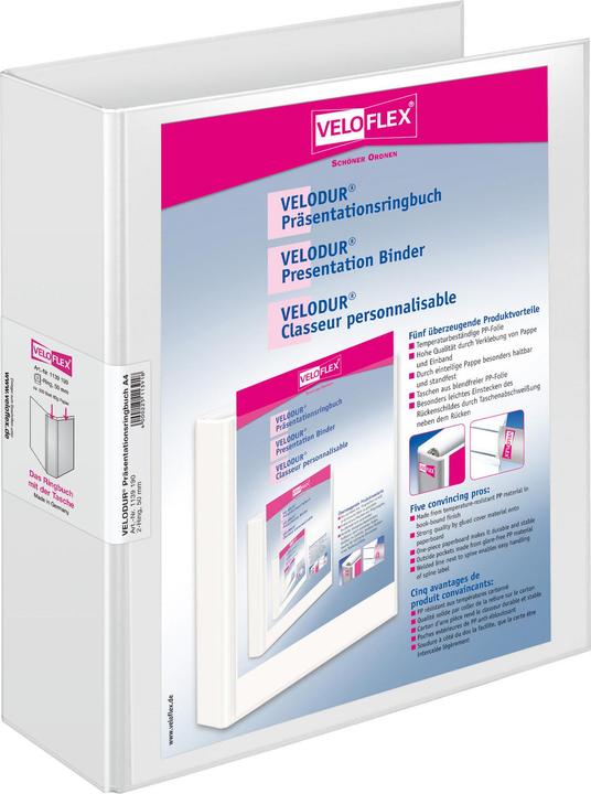 Produktbild Veloflex Ringbuch VELODUR, A4, 2-Ring-Mechanik, Rückenbreite in 33 mm 42 mm oder 60 mm oder 70 mm (A4, 70 mm, 1 Stk.)