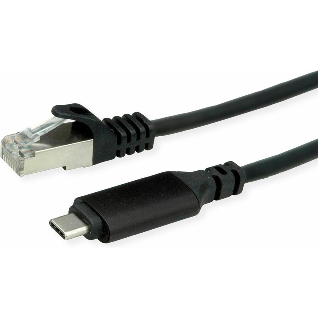 Roline 12.02.1166 (USB-C, RJ45 (1x)), Netzwerkadapter, Schwarz