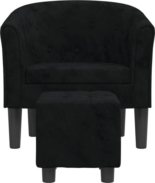 Produktbild vidaXL Clubsessel mit Fusshocker Schwarz Samt,Farbe