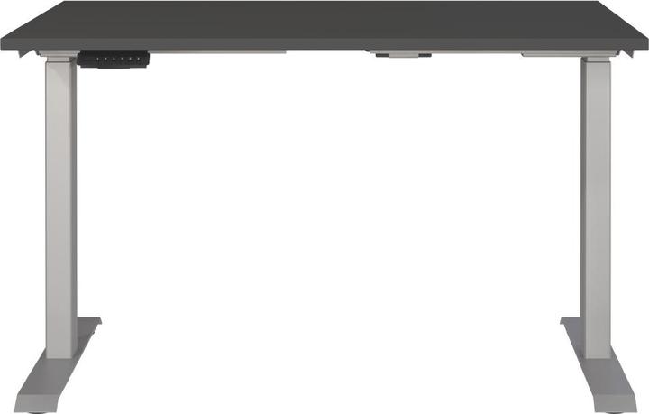 Produktbild Germania JET höhenverstellbarer Schreibtisch grafit rechteckig, T-Fuss-Gestell silber 120,0 x 80,0 cm (120 x 80 cm)