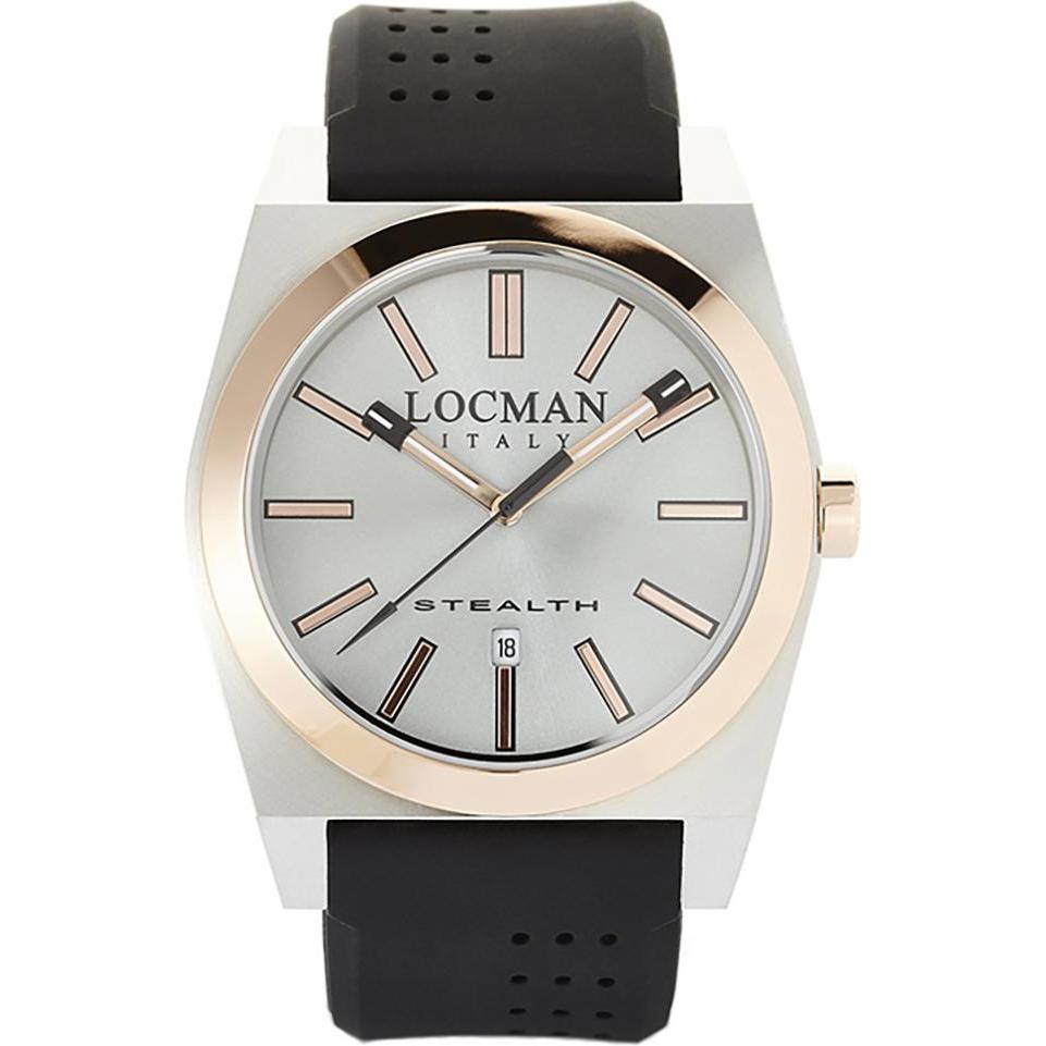 Locman, Armbanduhr, Italy Herrenuhr Stealth Ref. 0201, Silber, Schwarz, (Analoguhr, 42 mm)