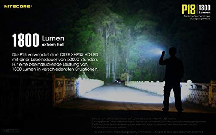 Produktbild Nitecore Taschenlampe P18 inkl. Akku (10.50 cm, 1800 lm)