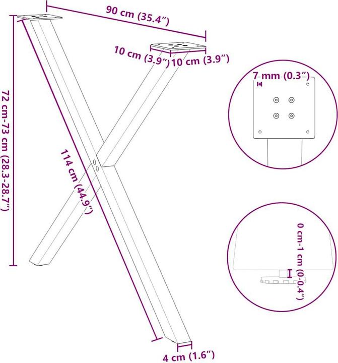 Actual product image vidaXL Esstischbein