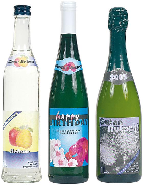 Actual product image Your Design Inkjet bottle labels with 32 bands