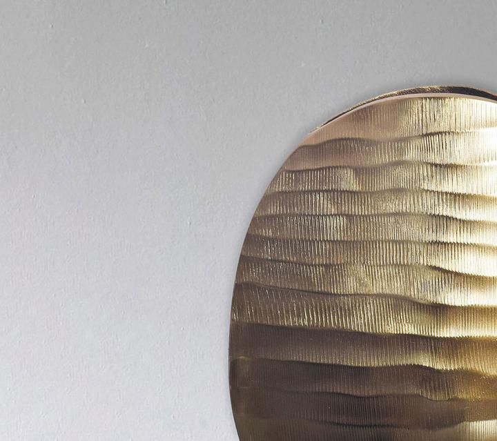 Produktbild FineBuy Vase 2er Set Blumenvase Aluminium Tischvase Dekovase Rund Wellenmuster (2x)