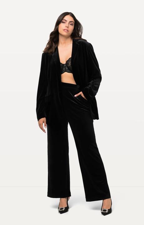 Immagine prodotto Ulla Popken Pantaloni eleganti in velluto con taglio della gamba svasato e cintura comoda (54, 56)