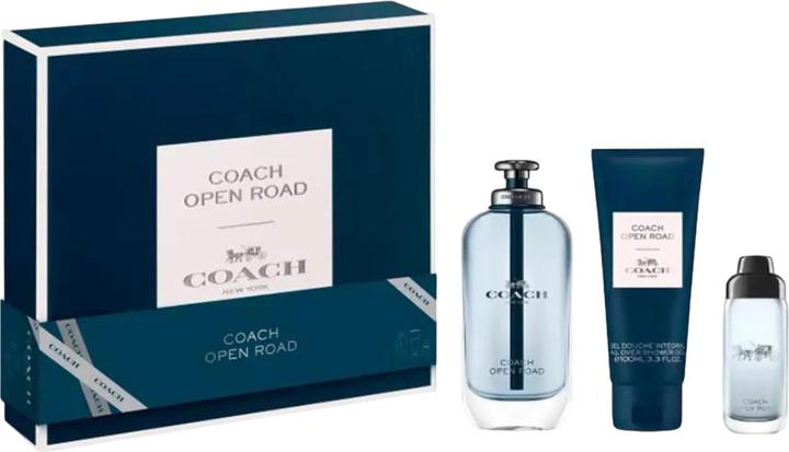 Coach Open Road 3 Piece Set for Men - EDT, 0.5oz EDT Spray, 3.3oz Shower Gel (Perfume set)