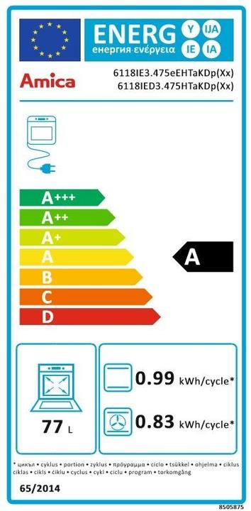 Label énergétique Amica 6118IED3.475HTaKDp