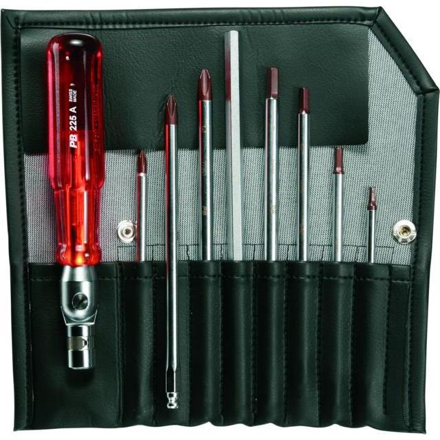 PB Swiss Tools, Schraubenzieher, Schraubendreher-Sortiment, für Phillips und Sechskant, mit Umklappgriff, 9-teilig