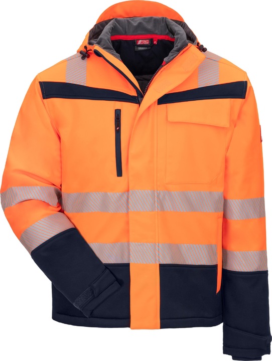 Actual product image Nitras High visibility softshell jacket neon orange/navy blue, size S (5XL)
